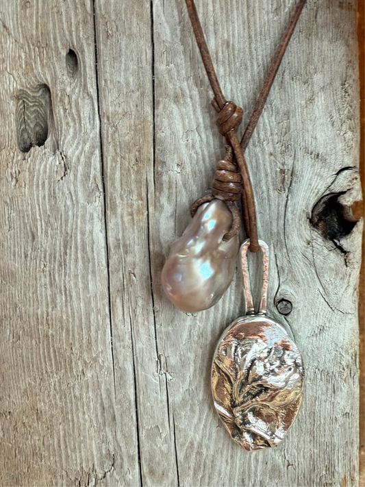 Resilient Rose Leather Necklace